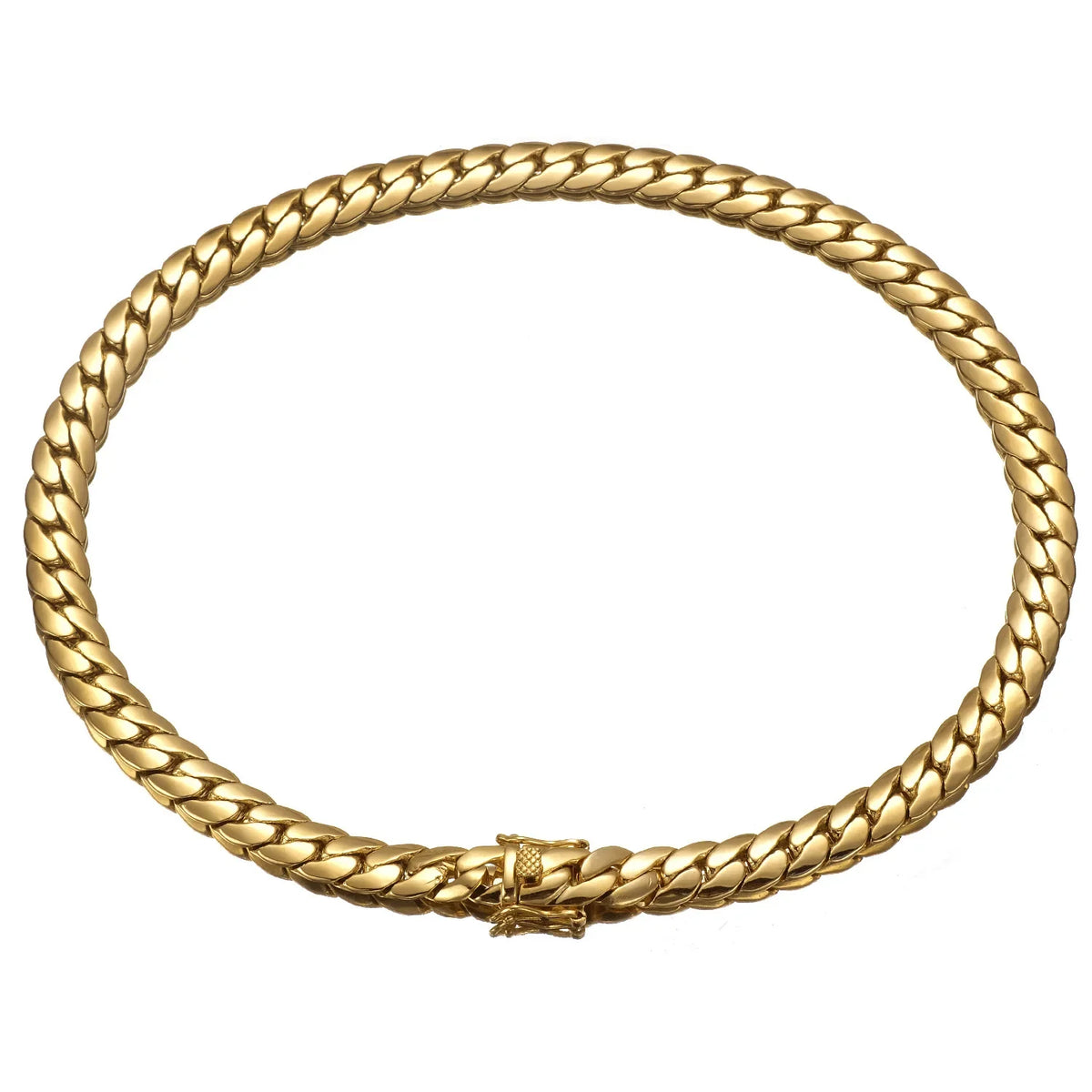 Waterproof Stainless Steel Gold-Plated Cuban Whip Chain Jewelry