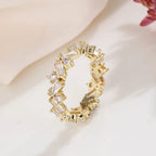 ChooseMe Square CZ Paved Austrian Zircon Engagement Ring