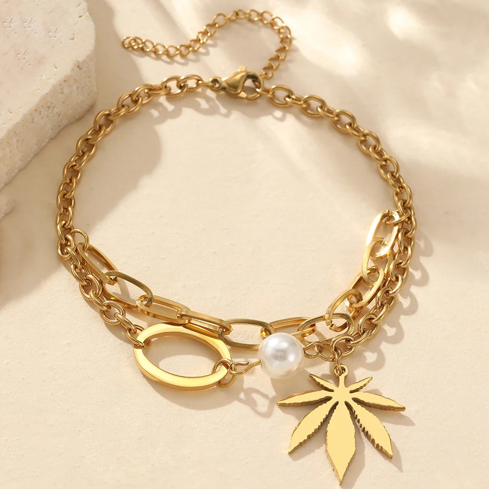 Stainless Steel Bracelets Classic Fortune Tree Crystal Pendant Chain Fashion Exquisite Bracelet For Women Jewelry Wedding Gifts