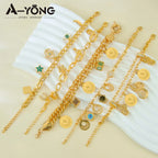 Fashion Arabic Dubai Gold-Color Charm Bracelet