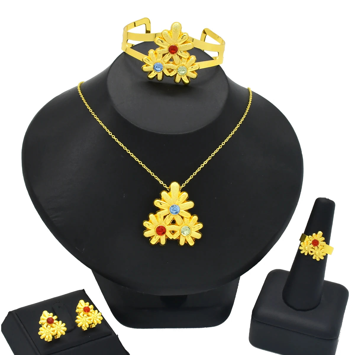 ANIID Nigeria Butterfly Cystal Jewelry Sets For Lady Wedding Ethiopian 24K Gold Color Necklace And Earing Jewellery Dubai Gift