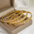 ChooseMe Light Luxury Cubic Zircon Cluster Weave Interlocking Bangle