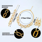 ChooseMe Premium Wedding Jewelry Set 21k Gold Plated Mid East Hip-hop Necklace Bracelet Earrings Dubai Women Vintage Jewelry