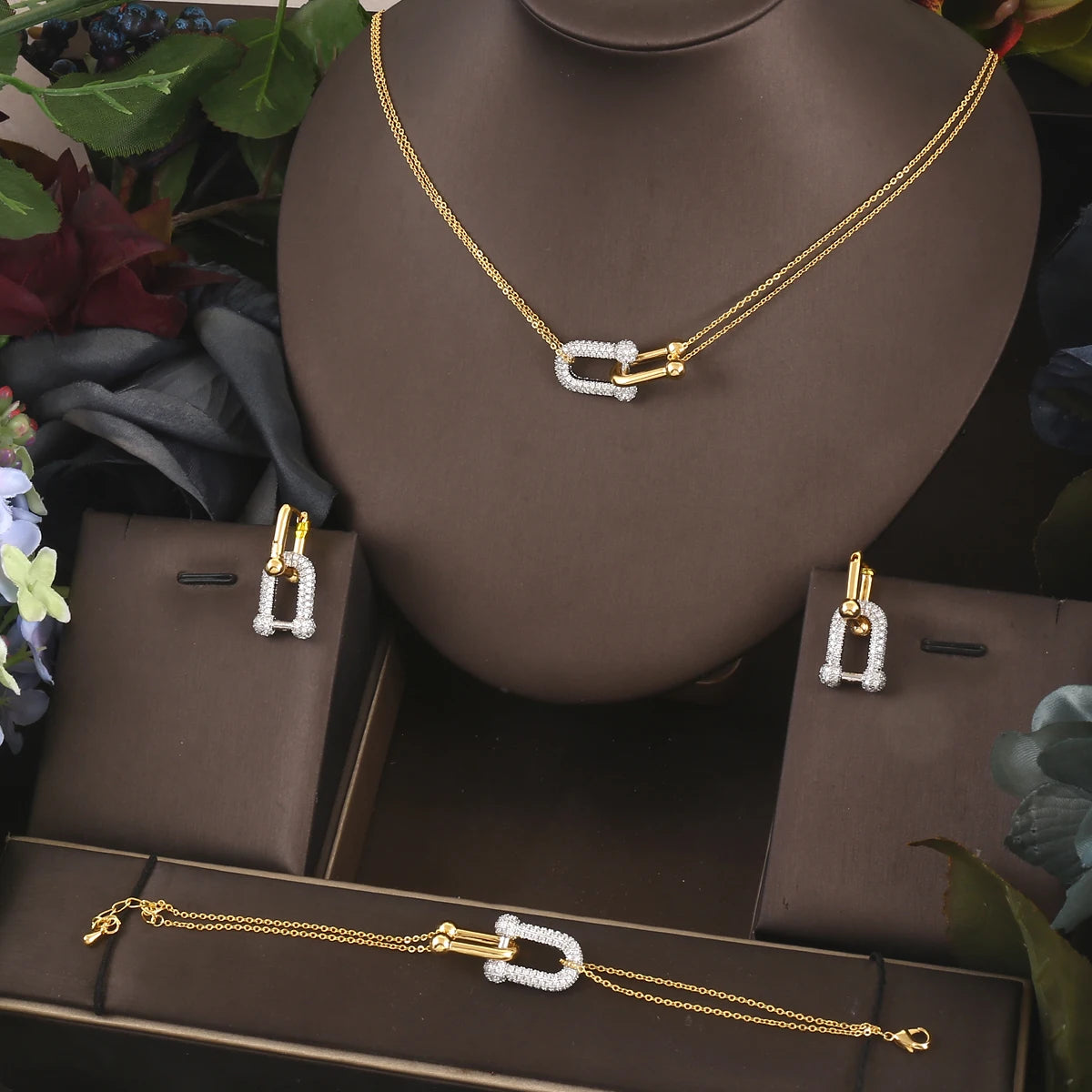 ChooseMe Luxury Waterdrop Indian Bridal Jewelry Set