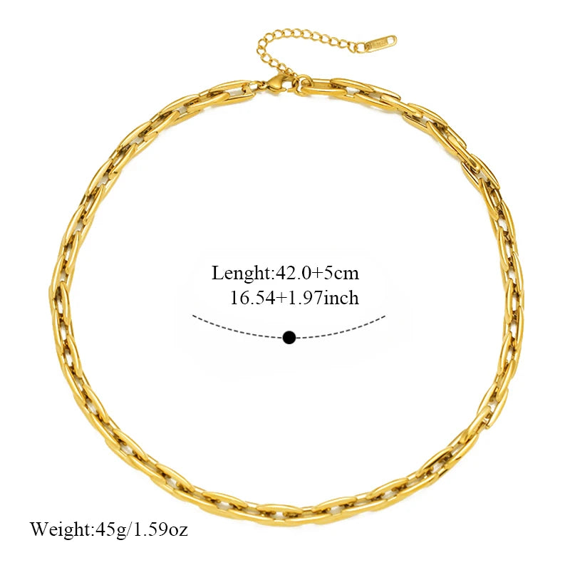 EILIECK Ensemble Collier et Bracelet Chaîne Faits Main en Acier Inoxydable 316L de Haute Qualité, Cadeau pour Femme, Nouveaux Bijoux de Mode Étanche