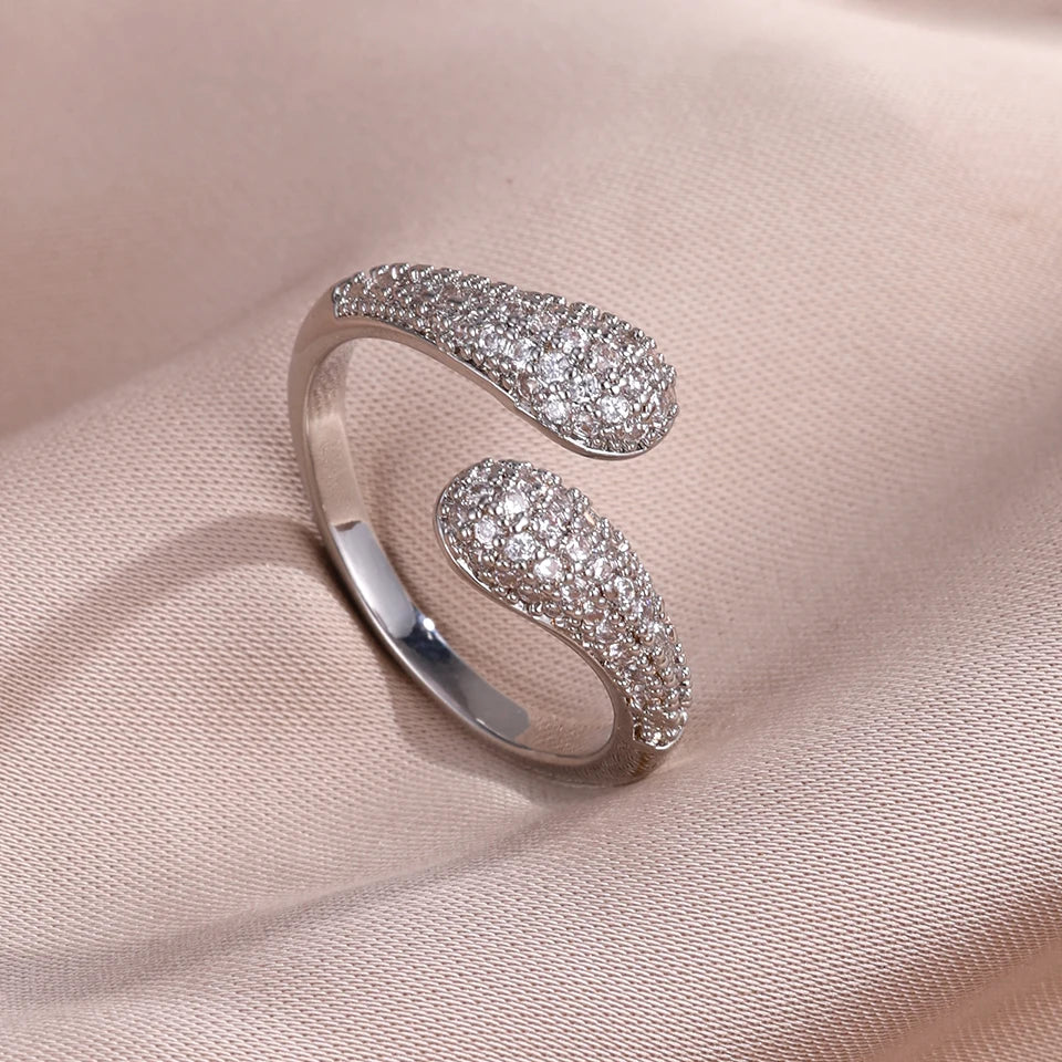 New Arrival Sparkling Zircon Brilliant Adjustable Open Engagement Ring