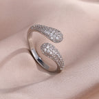 New Arrival Sparkling Zircon Brilliant Adjustable Open Engagement Ring