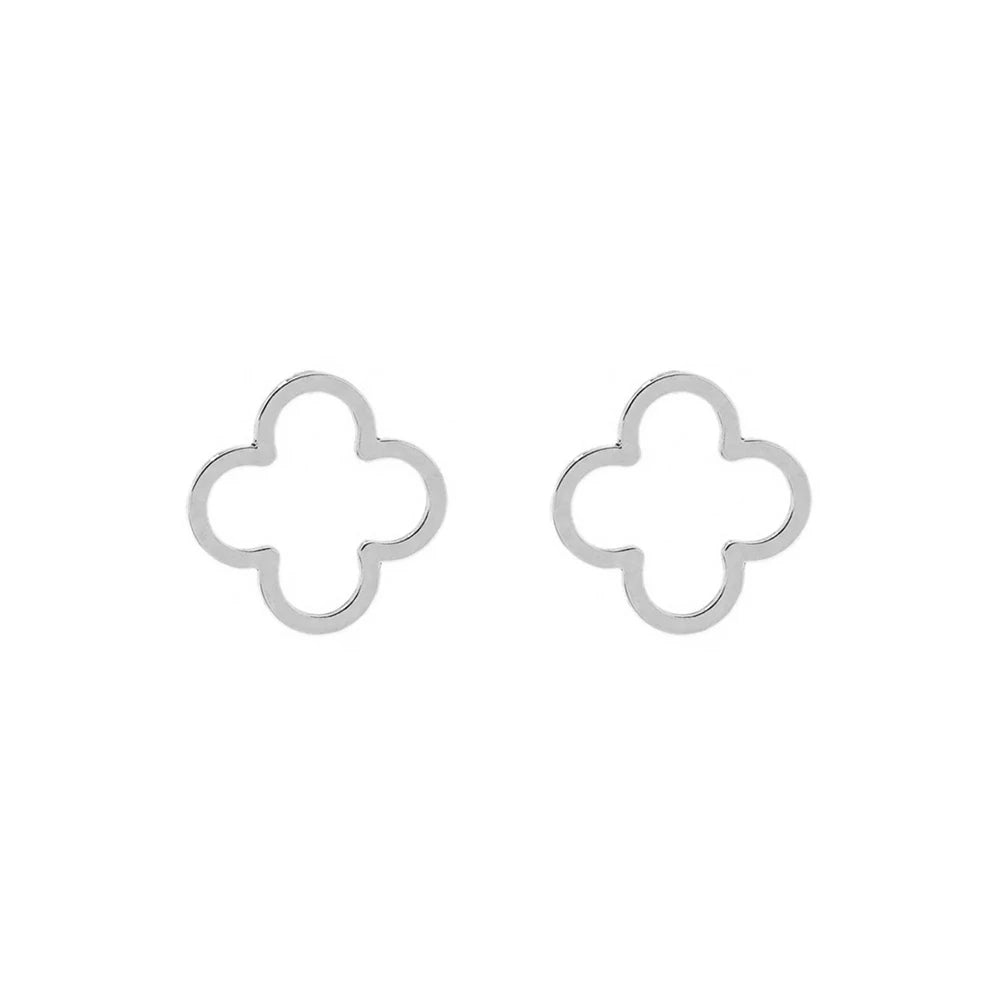 DOTIFI Stainless Steel Creative Hollow Four Plum Blossom Simple Style Four-Leaf Clover Handmade DIY Earrings Jewelry Accessories