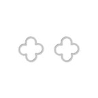 DOTIFI Stainless Steel Creative Hollow Four Plum Blossom Simple Style Four-Leaf Clover Handmade DIY Earrings Jewelry Accessories