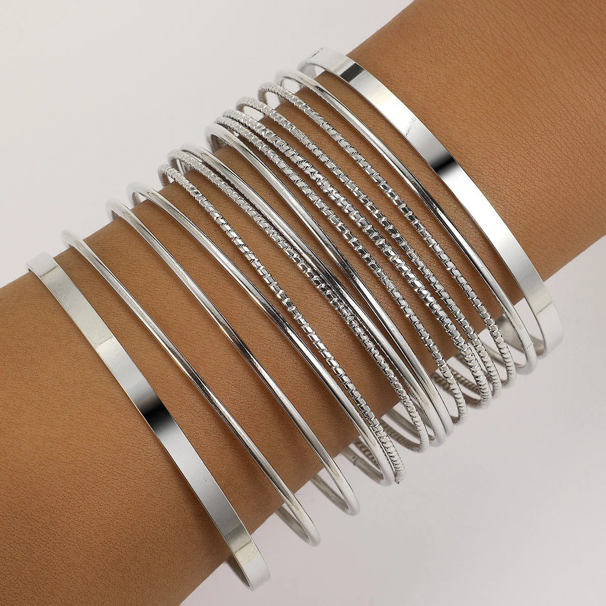 14 Pcs Boho Thick Cuban Chain Bracelet Set