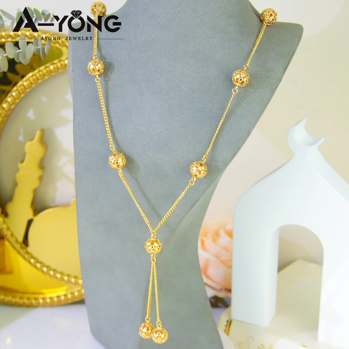 Oman Bridal Wedding Necklace 21k Gold Plated Turkish Fashion Coins Long Chains Nigeria Islamic Women Vintage Party Jewelry