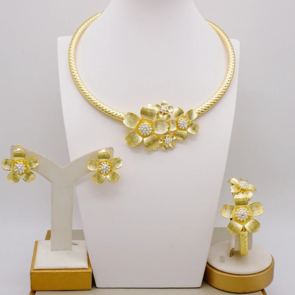 Brazilian Flower Italian Style Jewelry Set