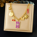 ChooseMe Collier Pendentif Papillon Cœur Soleil Turquoise en Acier Inoxydable 316L Doré