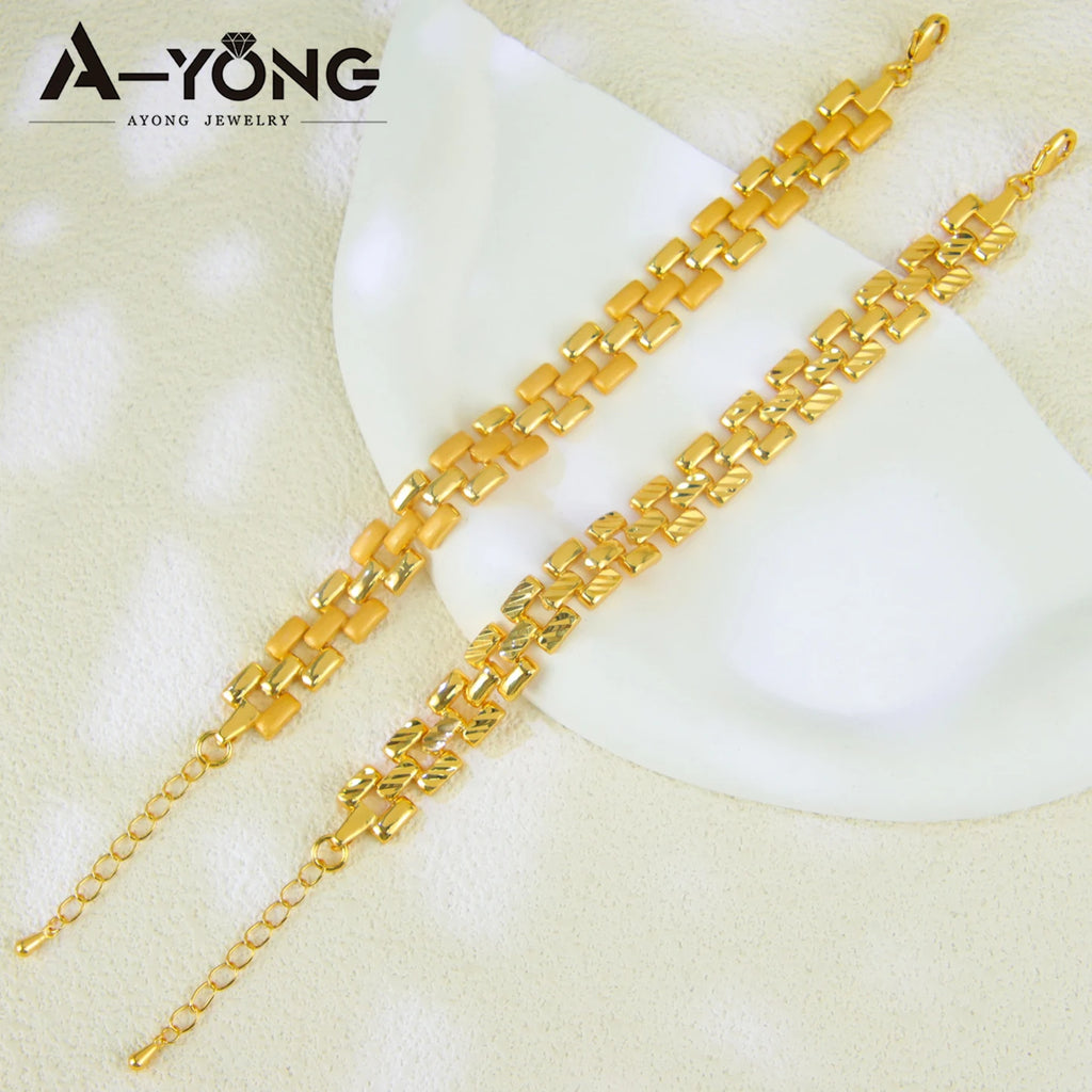 Newest Nigeria Wedding Jewelry Set 21k Gold Plated Fashion Bamboo Knot Necklace Ethiopia Women Bridal Luxury Vintage Jewelrys