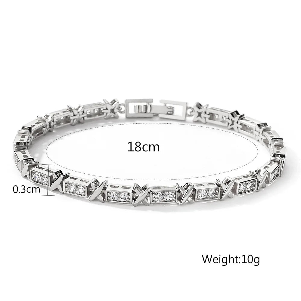 Light Luxury Adjustable Zircon Punk-Style Open Bangle