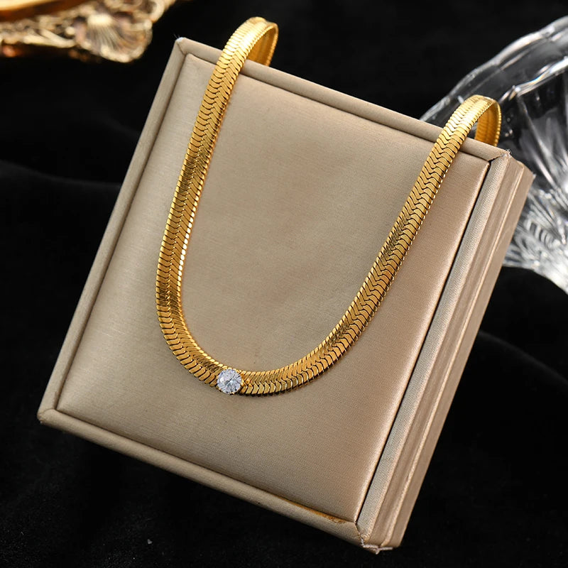 EILIECK Stainless Steel Handmade Fashion Chain Necklace For Women 18K Gold PVD Plated Rust Proof Textured Unisex Jewelry Gift