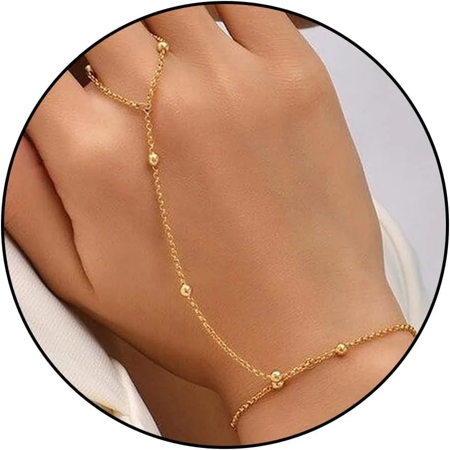 ChooseMe K-Gold Plated Trendy Hand Chain Bracelet