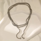 EILIECK 316L Stainless Steel Metal Long Layered Chain Necklace For Women Fashion Collar Neck Chain Waterproof Jewelry Lady Gift