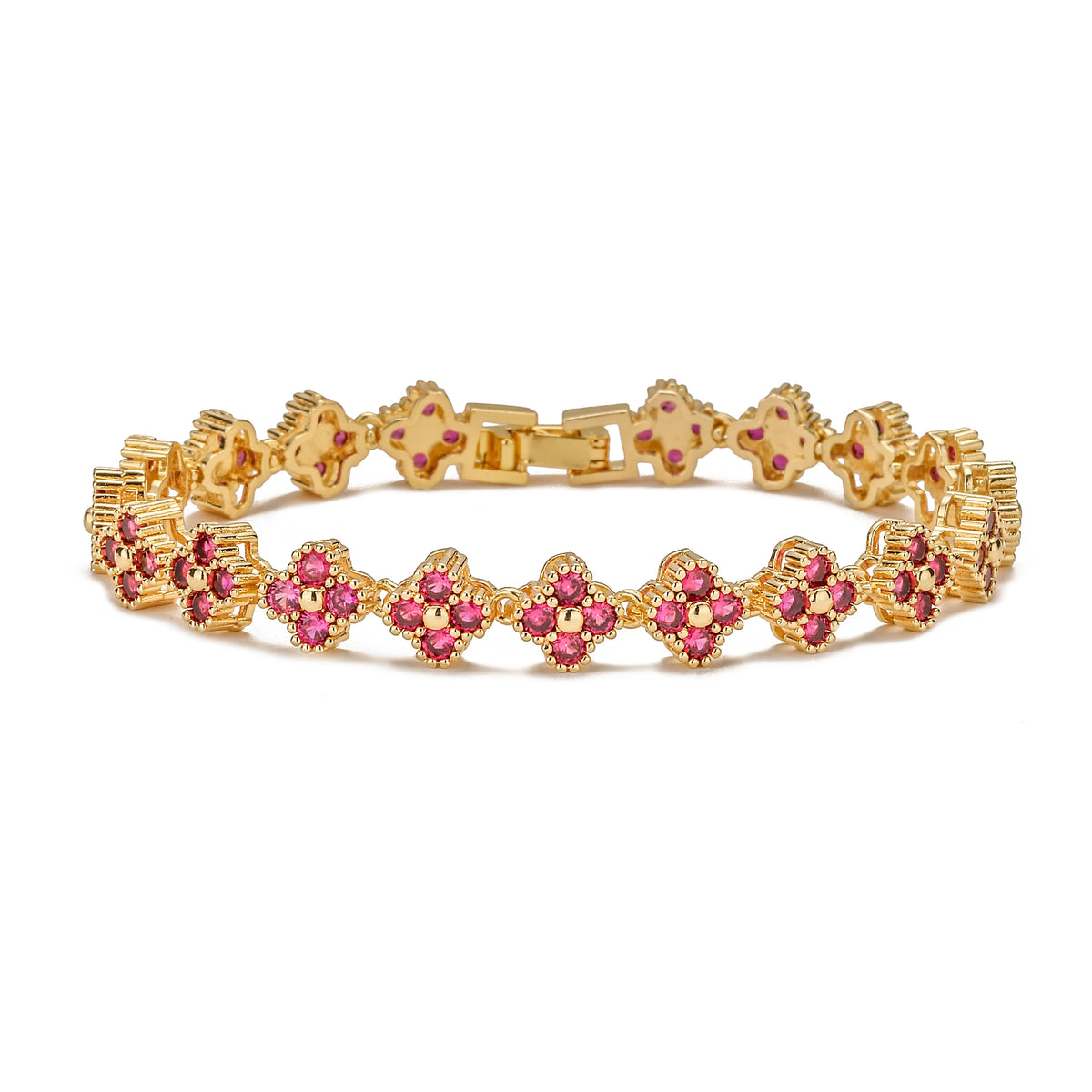 ChooseMe Brass Flower Necklace & Bracelet Jewelry Set