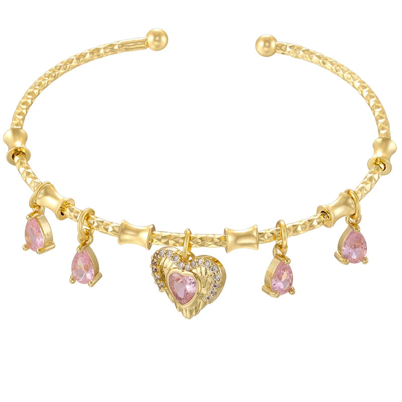 ChooseMe Gold-Color Romantic Round Charm Bracelet VL338