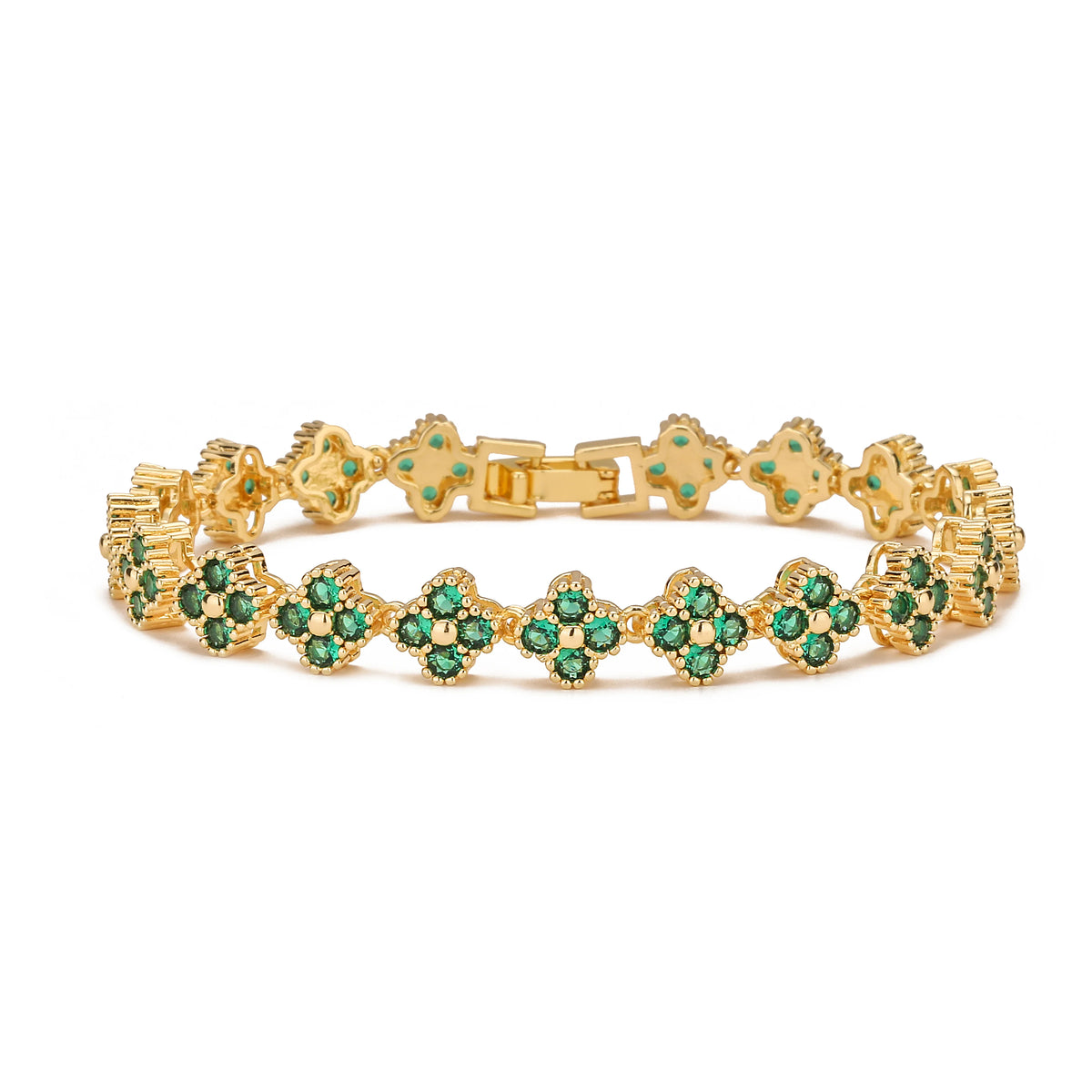 ChooseMe Brass Flower Necklace & Bracelet Jewelry Set