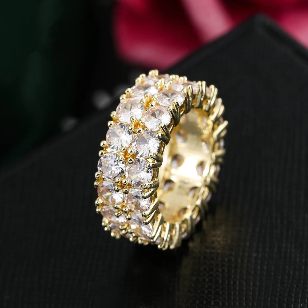 ChooseMe Square CZ Paved Austrian Zircon Engagement Ring