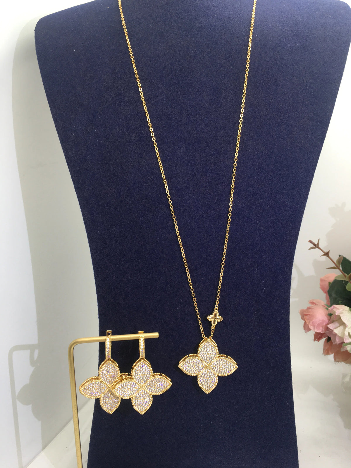AccKing 2pcs Bridal Zirconia Full Jewelry Sets For Women Party, Luxury Dubai Nigeria CZ Crystal Wedding necklace sets
