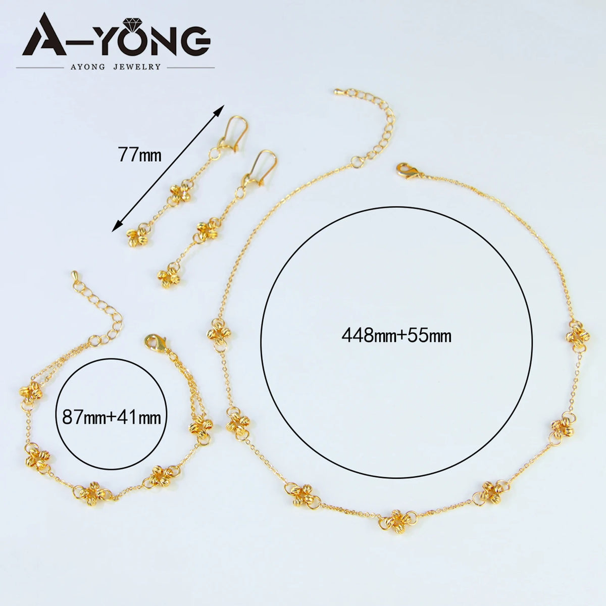 Dubai Fashion Beads Jewelry Set 21k Gold Plated Arabic Muslim Necklace Bracelet Earrings Algeria Women Bridal Wedding Jewelrys