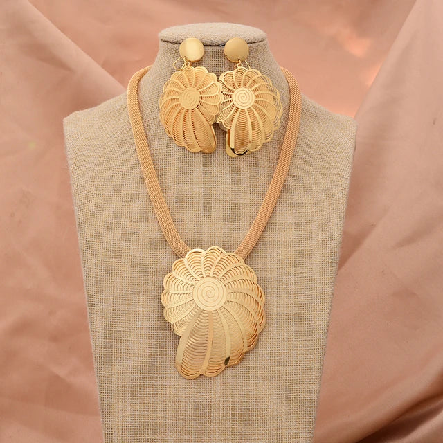 ChooseMe Gold-Color Trendy African Arabian Charm Wedding Jewelry Set
