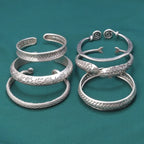 ENSHIR Silver-Color Waterproof Simple Cuff Bangle Bracelet