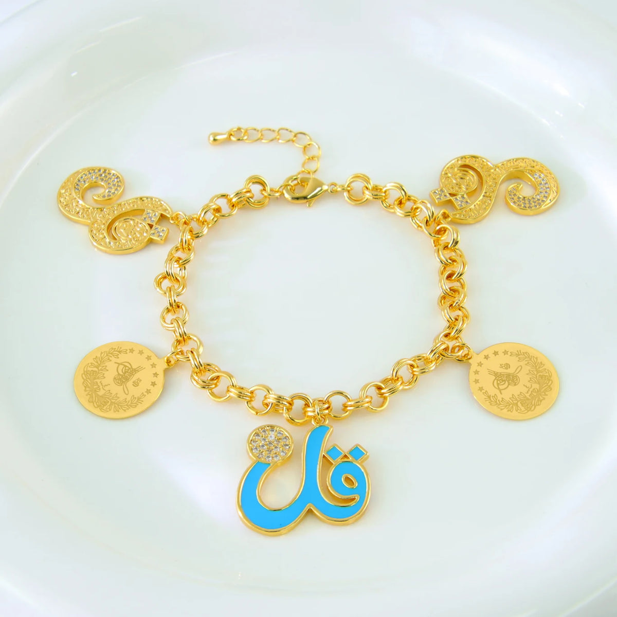 Fashion Arabic Dubai Gold-Color Charm Bracelet