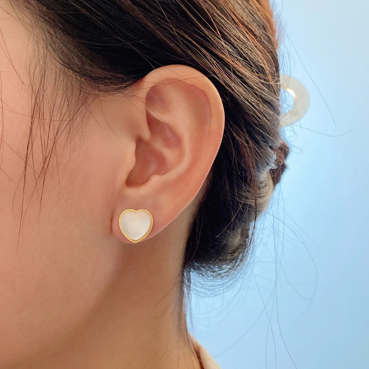 Korean Elegant Light Luxury Heart Dangle Earrings