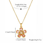 EILIECK Shiny Cubic Zirconia Flowers Luxury Necklace Earrings Gold Color Platinum Plated Temperament Waterproof Jewelry New