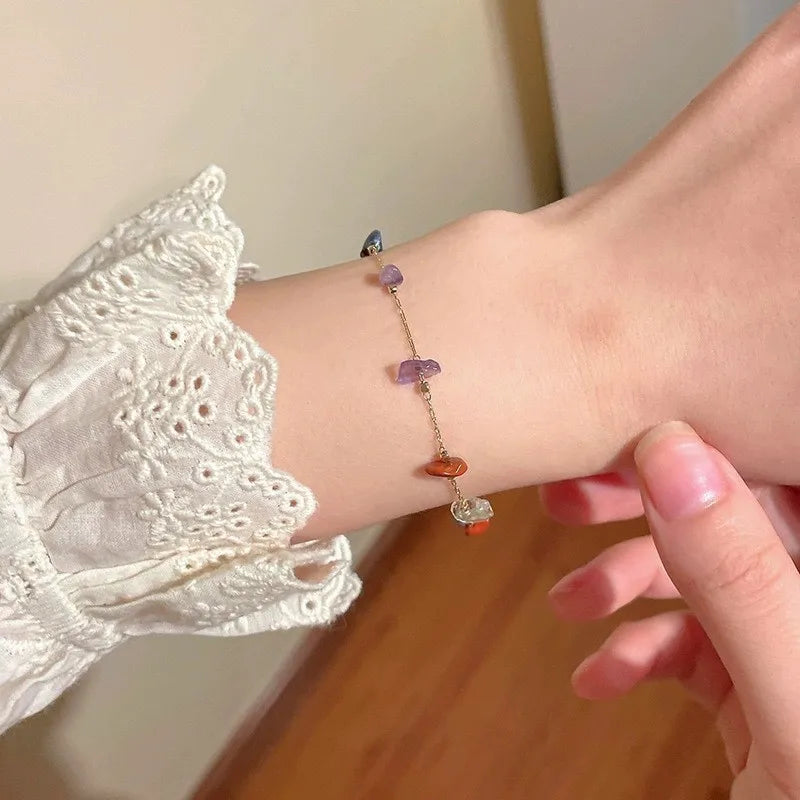 ChooseMe Handmade Sparkling Zircon Flower Alloy Bracelet