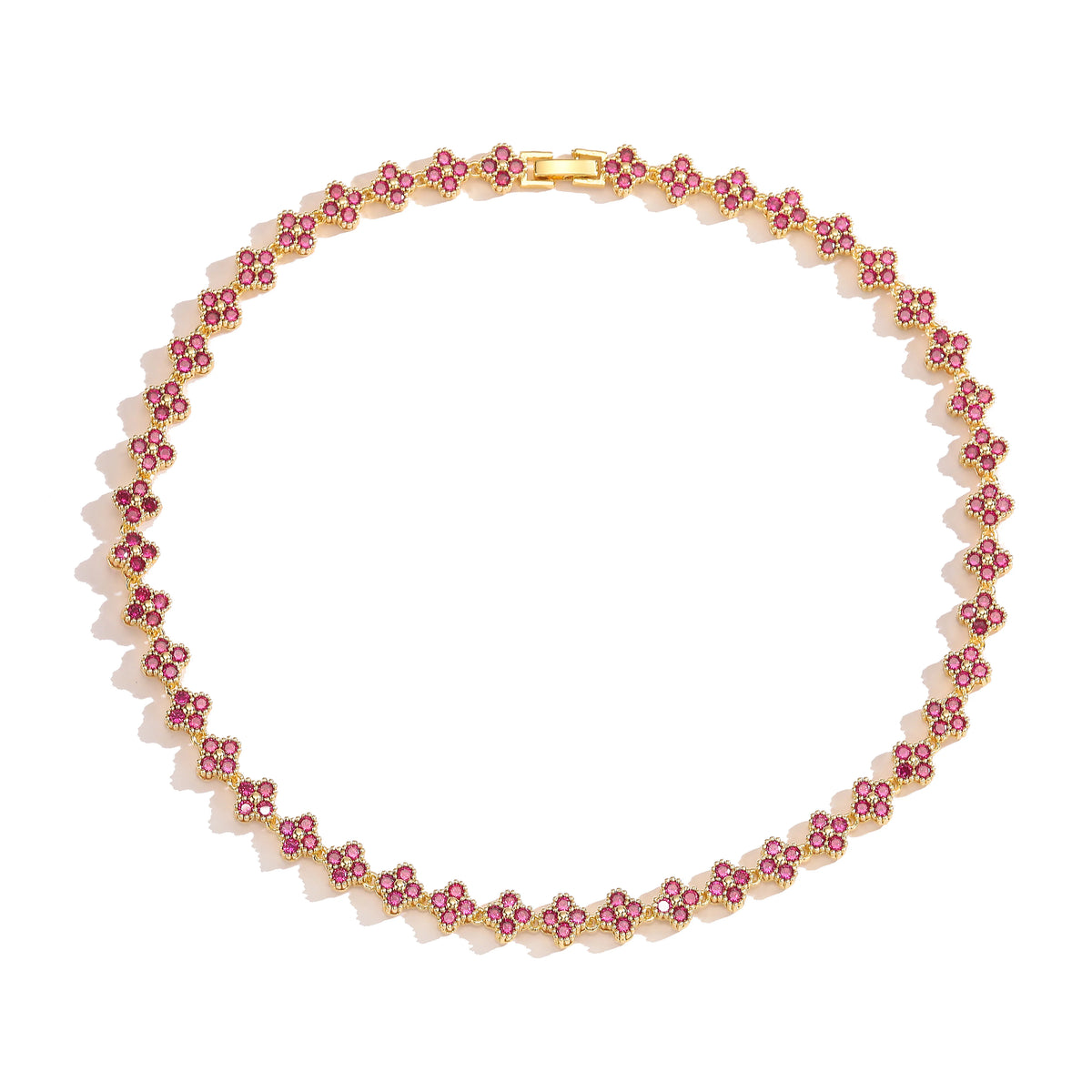 ChooseMe Brass Flower Necklace & Bracelet Jewelry Set
