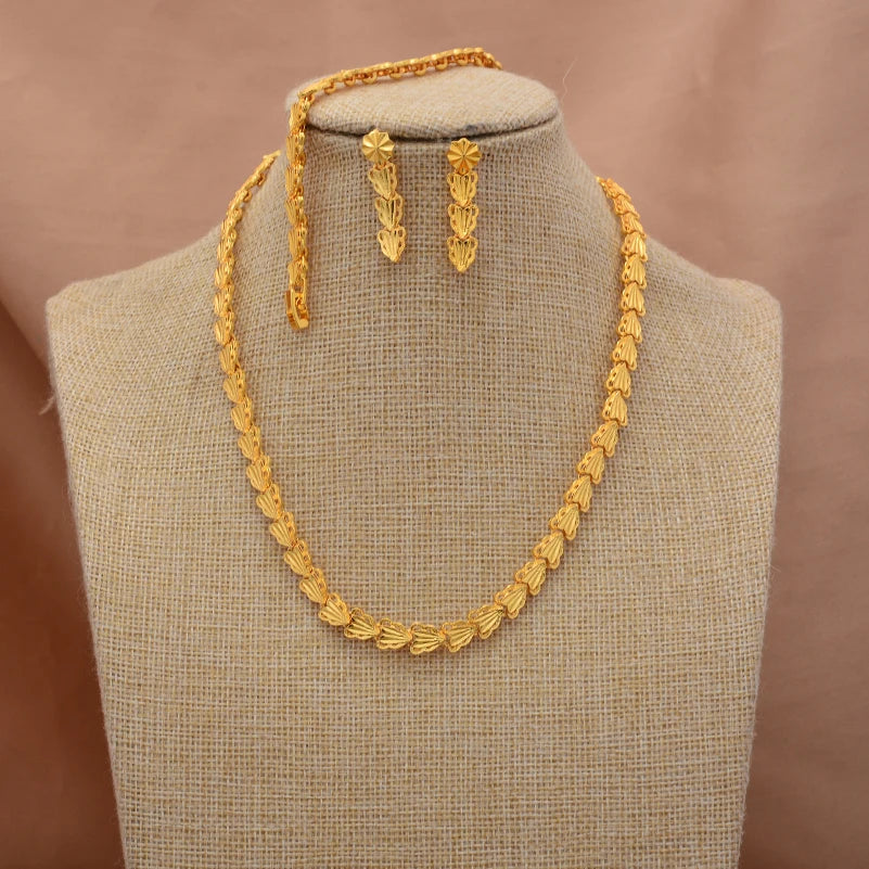 ChooseMe Gold-Color Trendy African Arabian Charm Wedding Jewelry Set