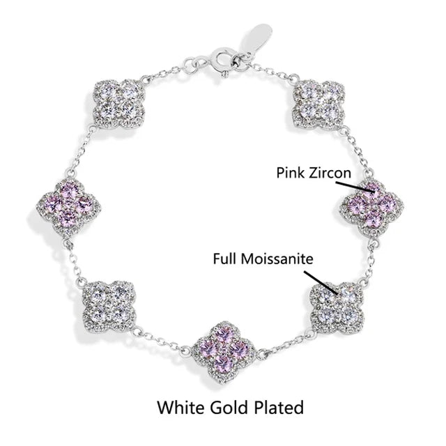 MINTYBOX S925 Sterling Silver Full Moissanite 18k Gold-Plated Bracelet