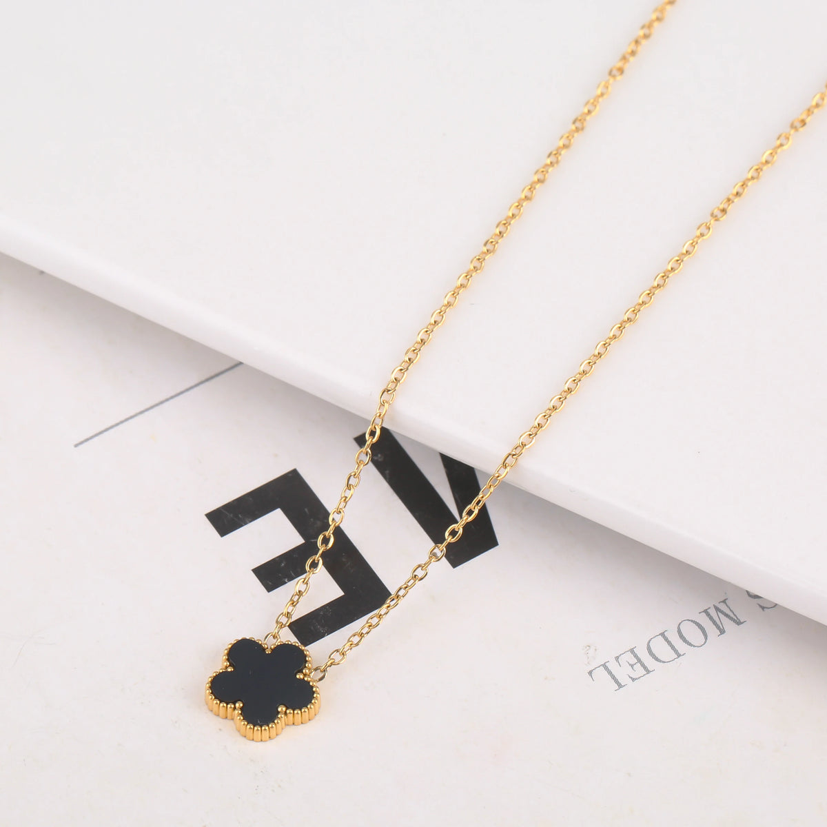 Silver/Gold Plated New Stainless Steel Jewelry Set Plum Blossom Five Leaf Flower Women's High Quality Accessories Clover
