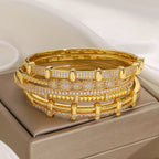 ChooseMe Light Luxury Cubic Zircon Cluster Weave Interlocking Bangle