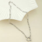 One Piece Choker Neck Spring Buckle Necklaces for Women Can Hang Multiple Pendants Trendy Women's Stainless Steel Jewelry Gifts