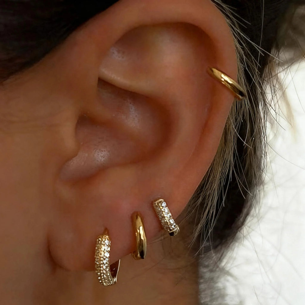 4 Pièces Boucles d'oreilles plaqué or avec zircon pour femmes, ensemble de bijoux fantaisie en cuivre pour cartilage, piercing, cadeau pour fête et usage quotidien