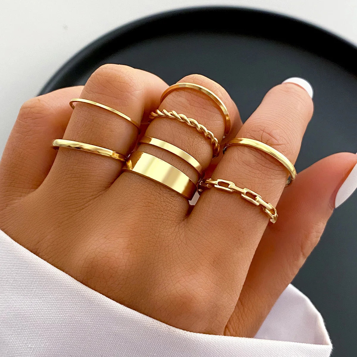 Vintage Gold Plated Mixed Motif Ring Set 58PCS/Set