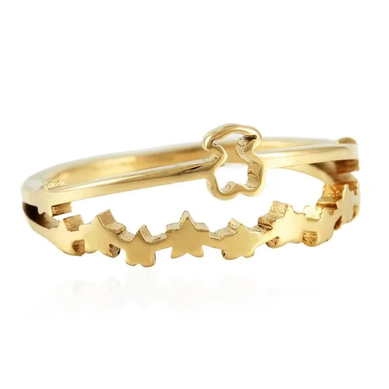Hollow Love Heart Never-Fade Titanium Stainless Steel Ring