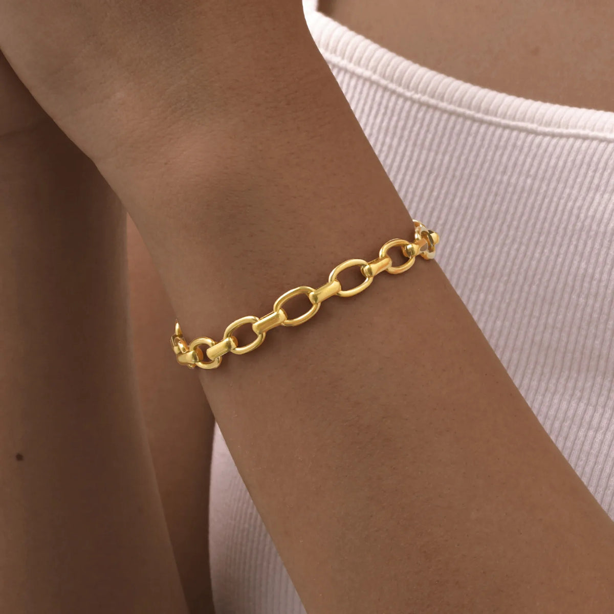 Stainless Steel Bracelet for Women for Women, Gold Plated Link Chain Bracelets,Trendy Mother's Day Gift Jewelry