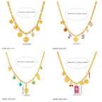 ChooseMe Collier Pendentif Papillon Cœur Soleil Turquoise en Acier Inoxydable 316L Doré