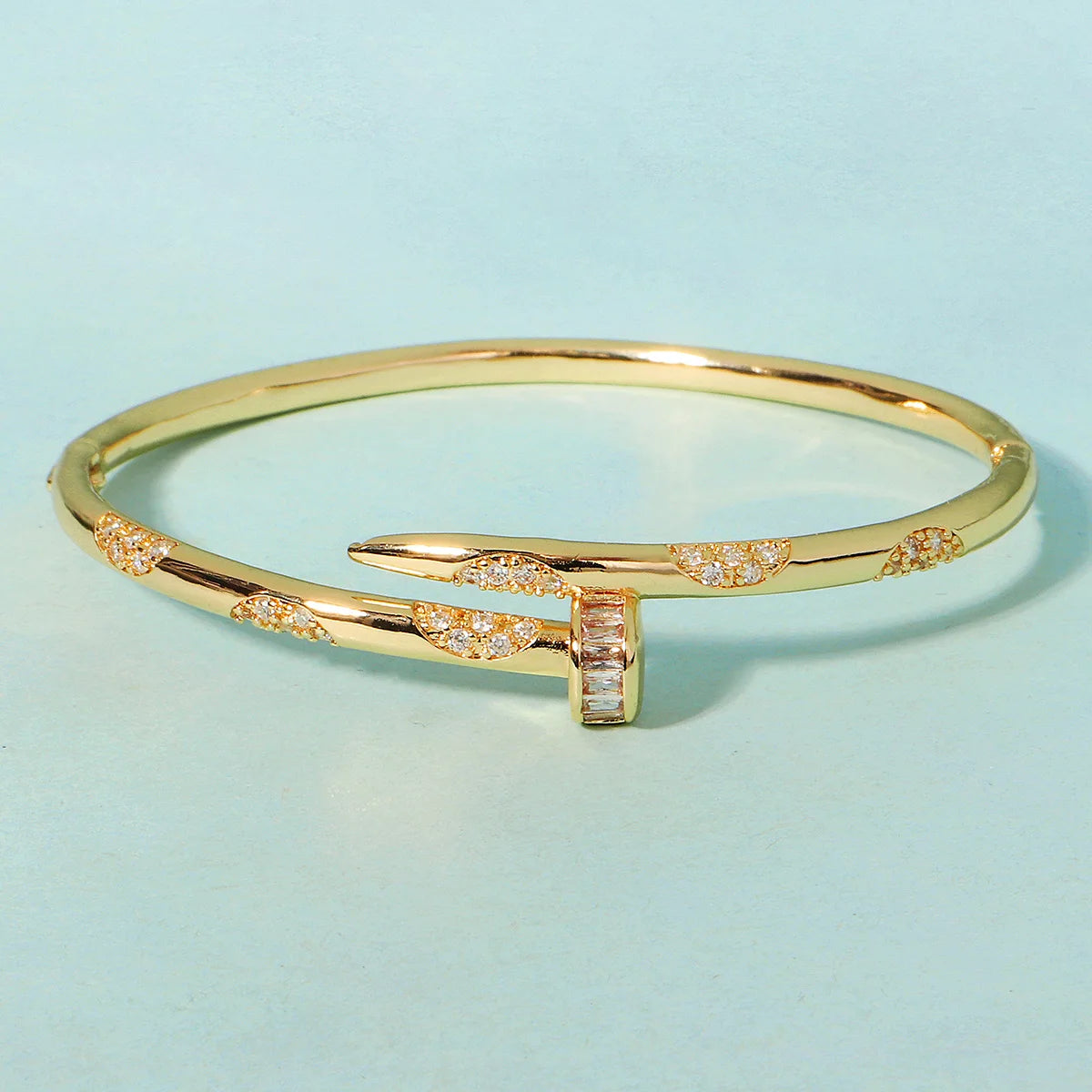 Efily Bridal Classic Stainless Steel Elegant Nail Bangle