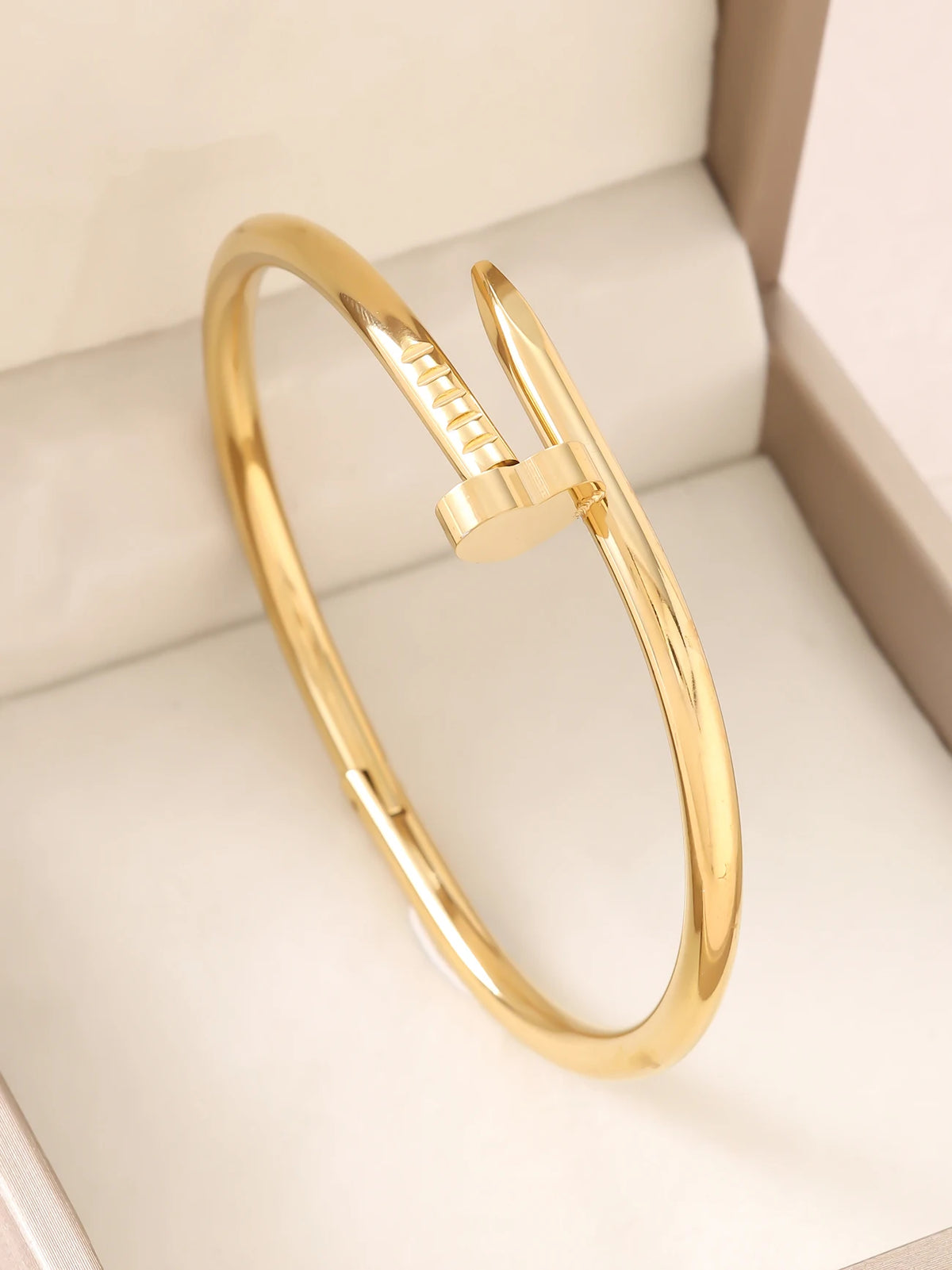 1pc 18K Gold Plated Stainless Steel Stackable Bracelet With Chain And Clover Design, Fashion Style For Women, Suitable For Casua