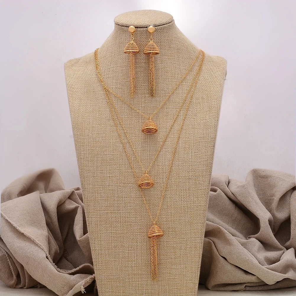 ChooseMe Gold-Color Trendy African Arabian Charm Wedding Jewelry Set