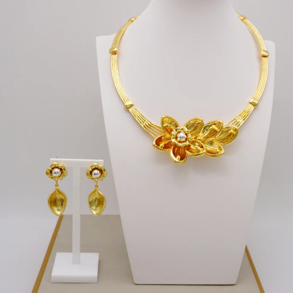 Brazilian Flower Italian Style Jewelry Set