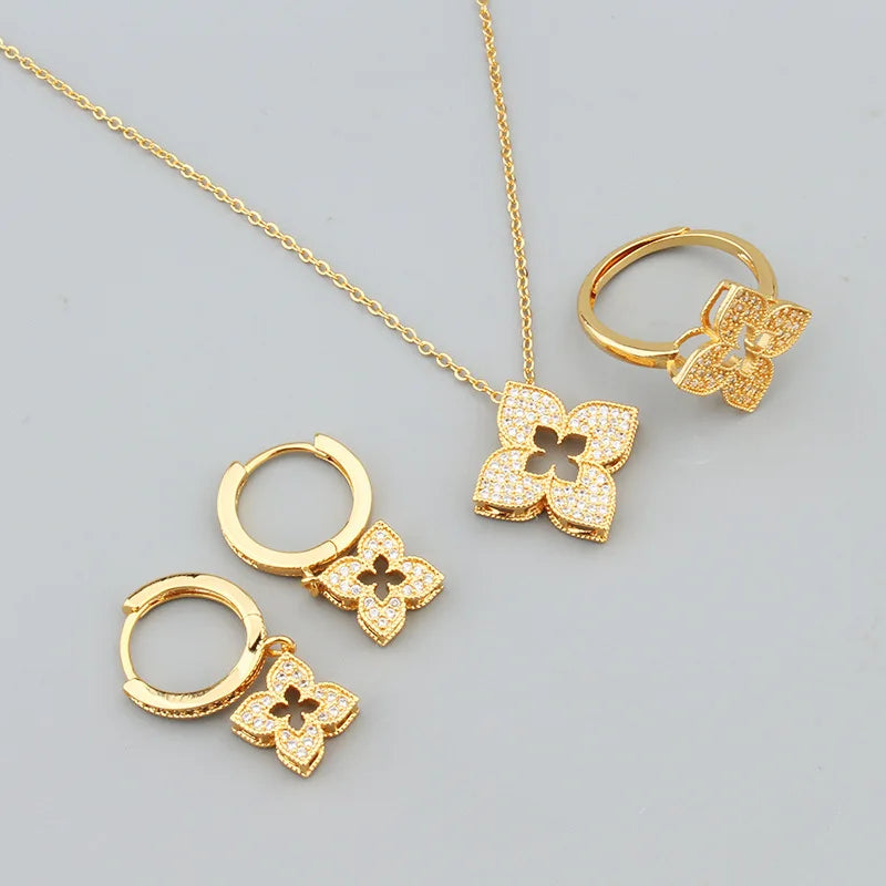 Lovely Copper Zircon Necklace Women Crystal Pendant Choker Statement Necklace Lady Fashion Jewelry
